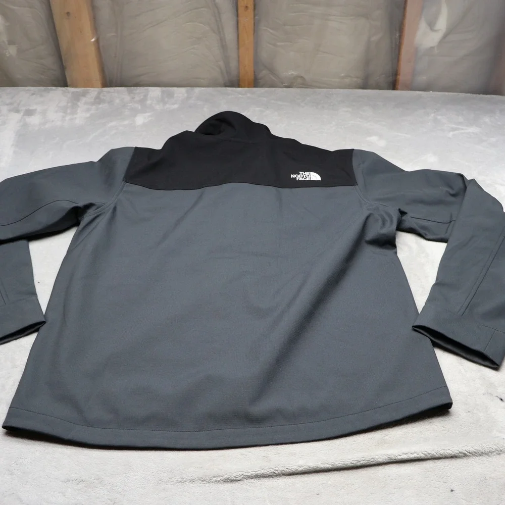 North Face Jacket Mens Large Black Castle Rock Softshell‎ Wind Resistant LOGO